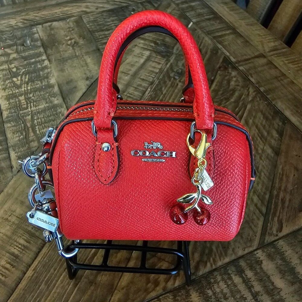 ✨️NWT Mini Coach Rowan Satchel Bag Charm Red✨️